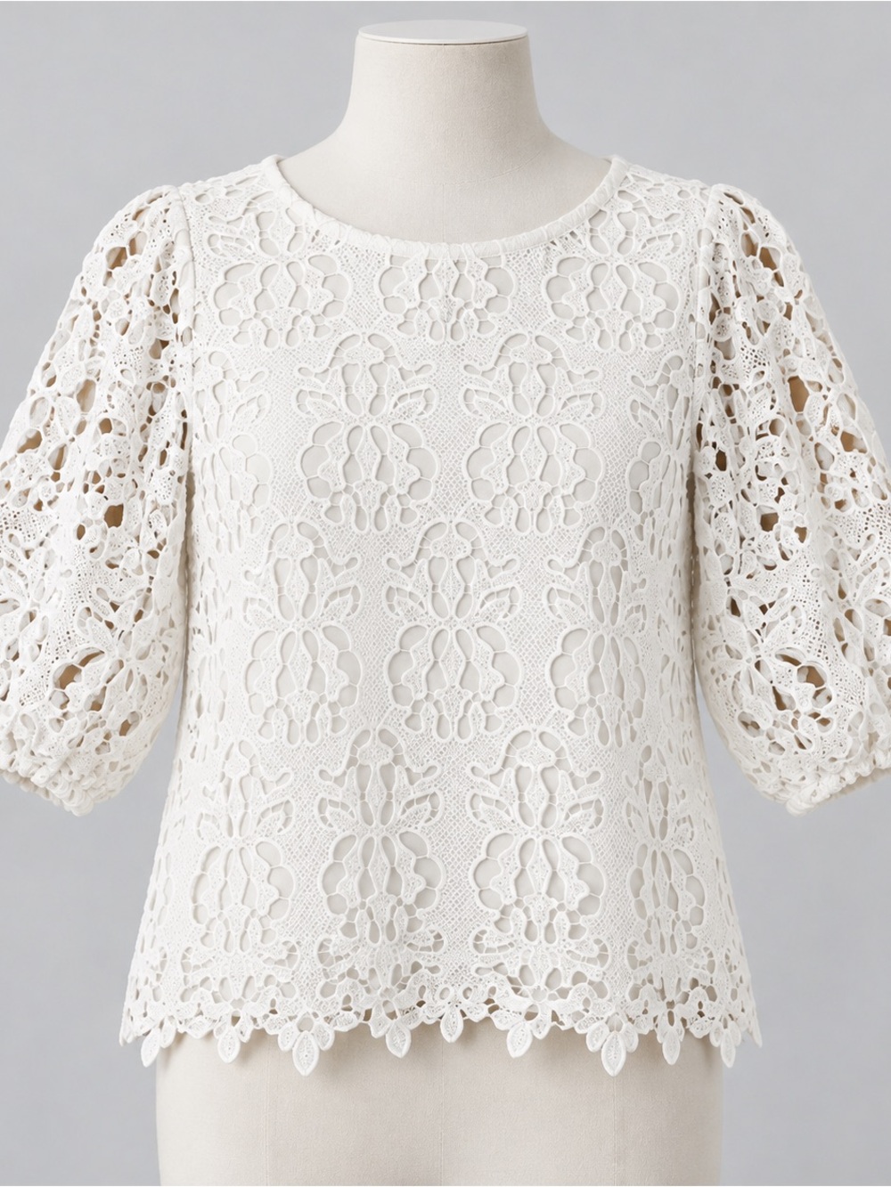 Banana Republic White Crochet Lace Top